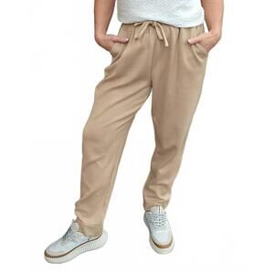NEW GIVEN KALE women's elastic waist pants in taupe